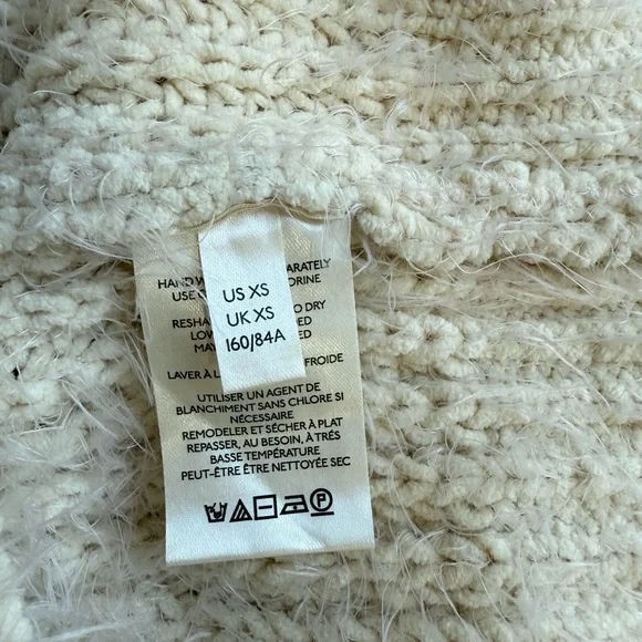 Free People Fuzzy Knit Wrap Cardigan – XS – Cream - Picture 10 of 11